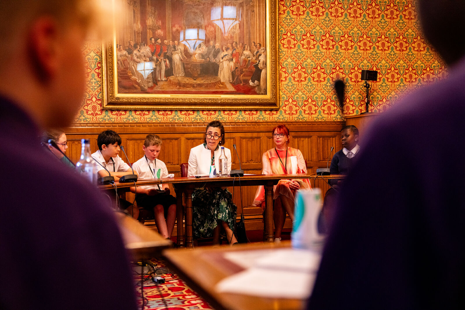 A photo of Baroness Barron with our newly formed Student Council within the House of Lords. 